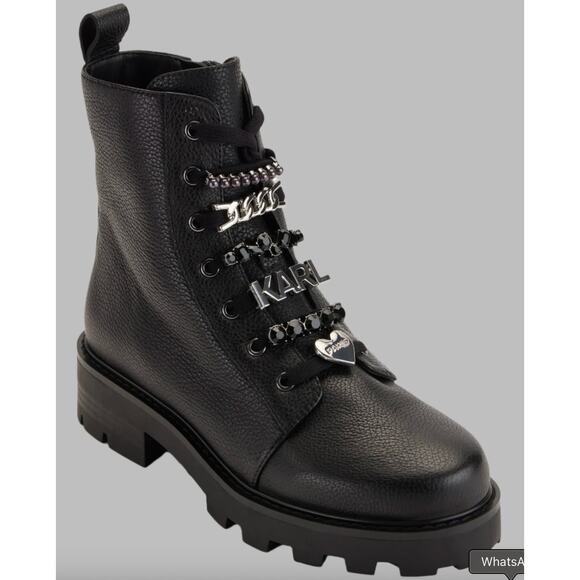 Karl Lagerfeld Paris Mela Combat Boots Women’s Size 5M - Picture 1 of 11